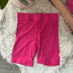 Pink biker shorts